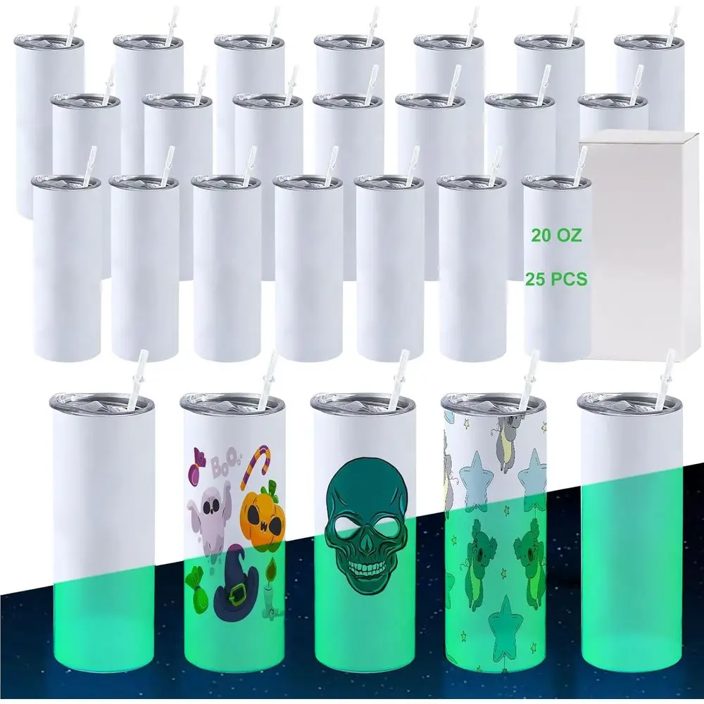 20oz Sublimation Tumblers Glow in the k, 25 Pack Luminous Insulated Tumbler Bulk with Stand Lid, StainlSteel Double Wall Insulat
20oz Sublimation Tumblers Glow in the k, 25 Pack Luminous Insulated Tumbler Bulk with Stand Lid, StainlSteel Double Wall Insulat