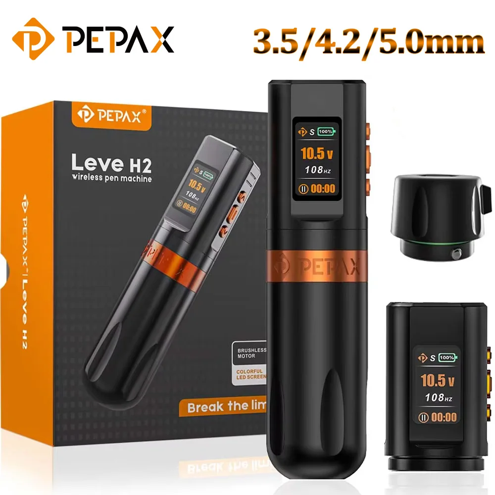 PEPAX тату-машинка Pen Leve H2 Беспроводная тату-машинка 3,5/4,2/5,0 мм Ручка для татуировки с игольчатыми чернилами для макияжа татуировщиков
PEPAX тату-машинка Pen Leve H2 Беспроводная тату-машинка 3,5/4,2/5,0 мм Ручка для татуировки с игольчатыми чернилами для макияжа татуировщиков