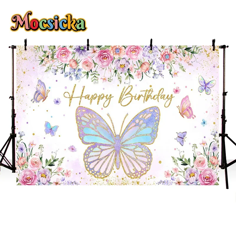 Mocsicka Girl Happy Birthday Photography Backdrop Butterfly Floral Party Background Decor Cake Smash Kids Portrait Indoor Banner
Mocsicka Girl Happy Birthday Photography Backdrop Butterfly Floral Party Background Decor Cake Smash Kids Portrait Indoor Banner
