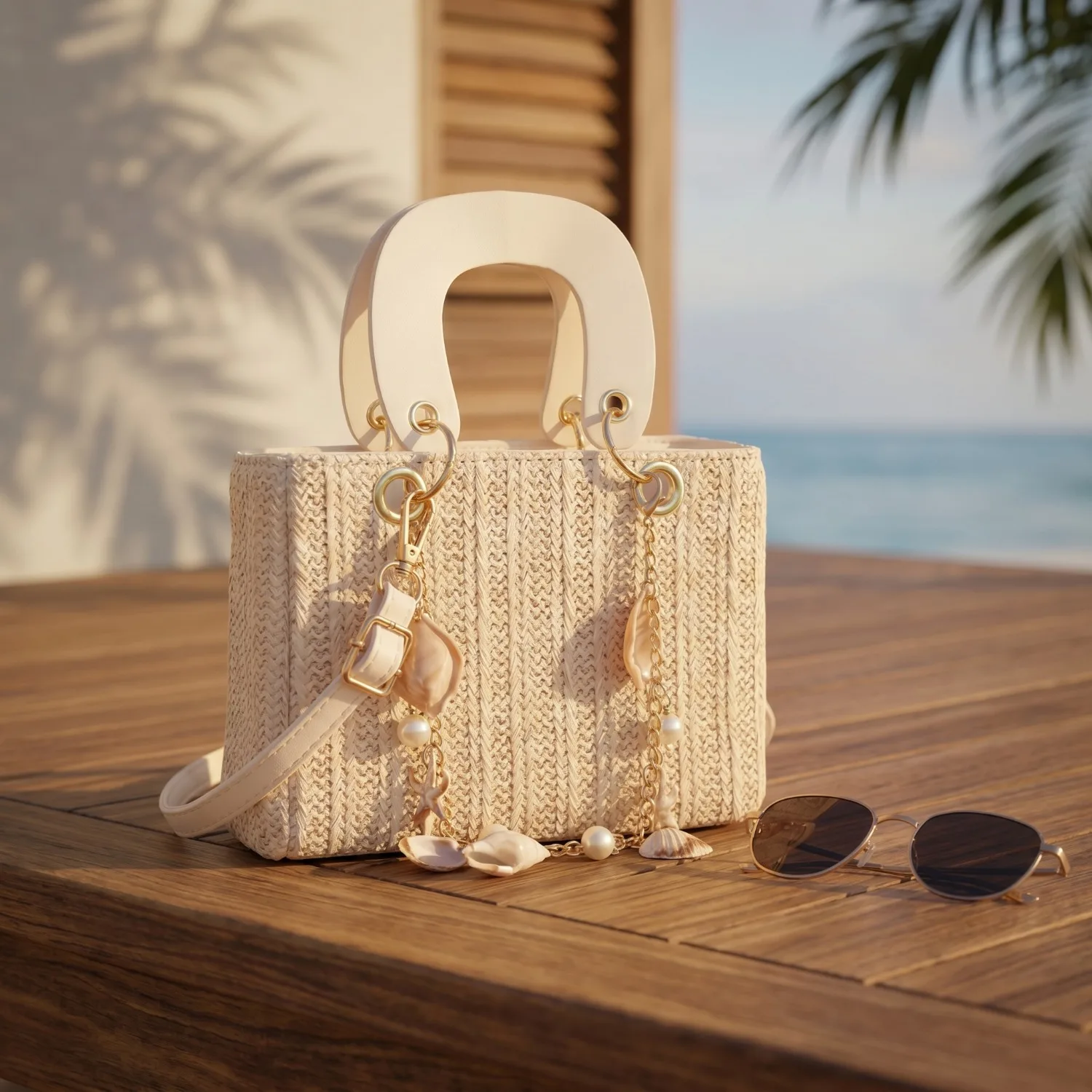 Fashion trend shell pearl grass woven armpit bag, casual versatile commuting bag, high-end sense shoulder bag
Fashion trend shell pearl grass woven armpit bag, casual versatile commuting bag, high-end sense shoulder bag