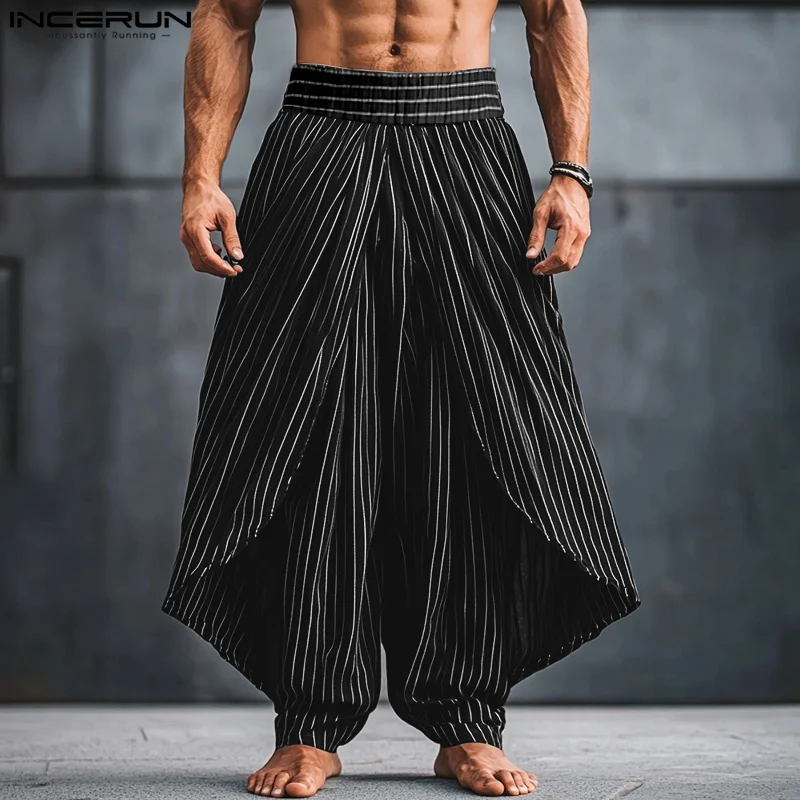 INCERUN Men Pants Striped Joggers Oversize Elastic Waist Irregular Wide Leg Trousers Men Streetwear 2025 Fashion Male Long Pants
INCERUN Men Pants Striped Joggers Oversize Elastic Waist Irregular Wide Leg Trousers Men Streetwear 2025 Fashion Male Long Pants