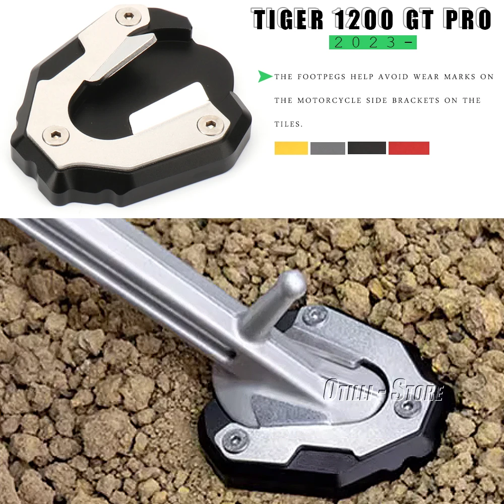 Motorcycle Accessories Foot Enlarger Stand Extension Plate Side Foot Kickstand CNC Aluminum For Tiger 1200 GT Pro 2023-
Motorcycle Accessories Foot Enlarger Stand Extension Plate Side Foot Kickstand CNC Aluminum For Tiger 1200 GT Pro 2023-