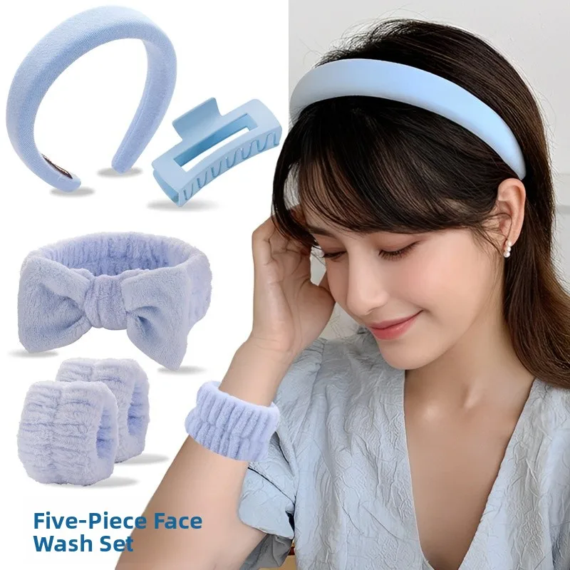 Face Wa Five-Piece Set Wrisand Hairband Protective Bracelet Hair Ties Batoom ential Accories ular Cross-Border
Face Wa Five-Piece Set Wrisand Hairband Protective Bracelet Hair Ties Batoom ential Accories ular Cross-Border