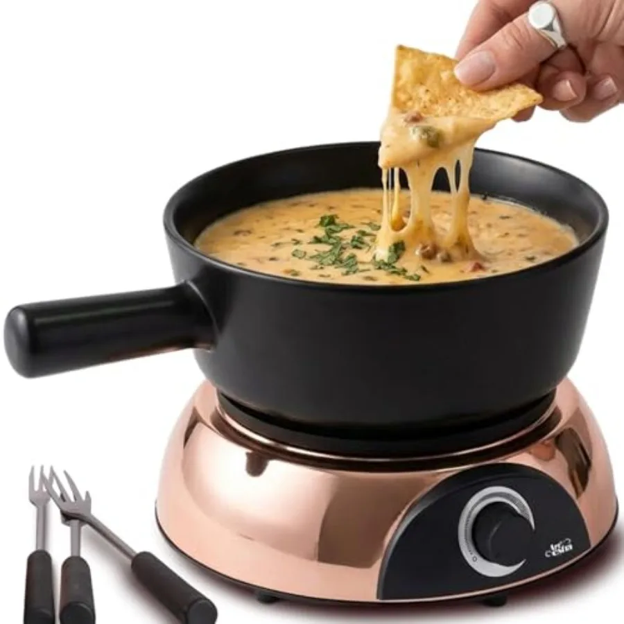 Electric Dip Warmer and Fondue Pot with Adjustable Temperature Multi-Purpose Cheese Dip Queso Nacho Cheese Sauce Gravy Broth Fo
Electric Dip Warmer and Fondue Pot with Adjustable Temperature Multi-Purpose Cheese Dip Queso Nacho Cheese Sauce Gravy Broth Fo