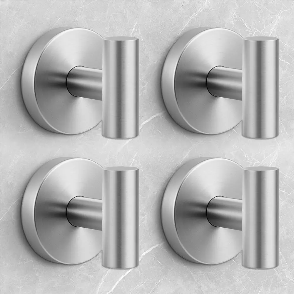 4 Pack Non-Drill Shower & Bathroom Towel Hooks, Reusable Suction Cup Hooks for Glass, Silver
4 Pack Non-Drill Shower & Bathroom Towel Hooks, Reusable Suction Cup Hooks for Glass, Silver