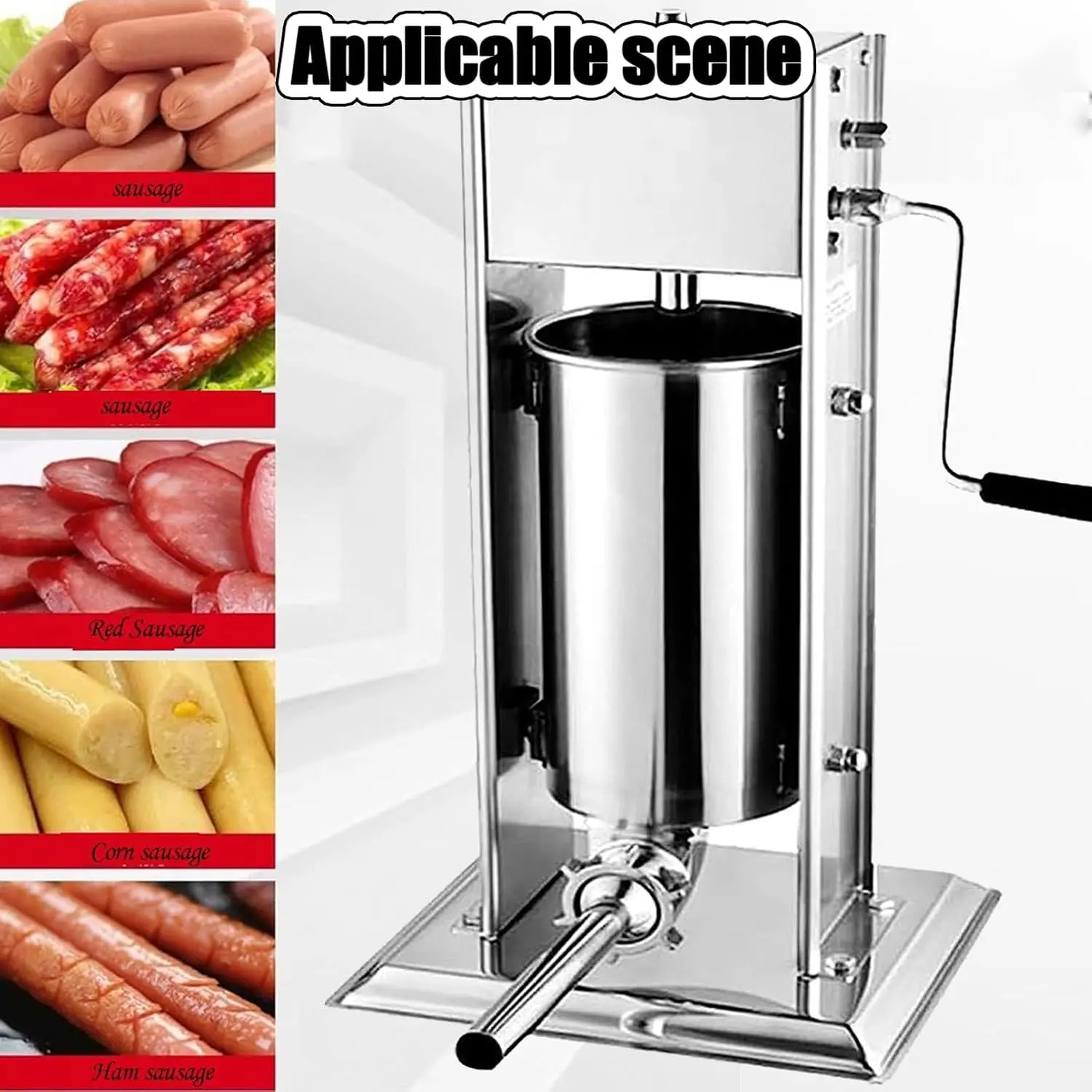 Manual Sausage Stuffer Vertical Meat Stuffer Sausage Casing Meat Stuffing Machine Stainless Steel Filler with Filling Tubes
Manual Sausage Stuffer Vertical Meat Stuffer Sausage Casing Meat Stuffing Machine Stainless Steel Filler with Filling Tubes