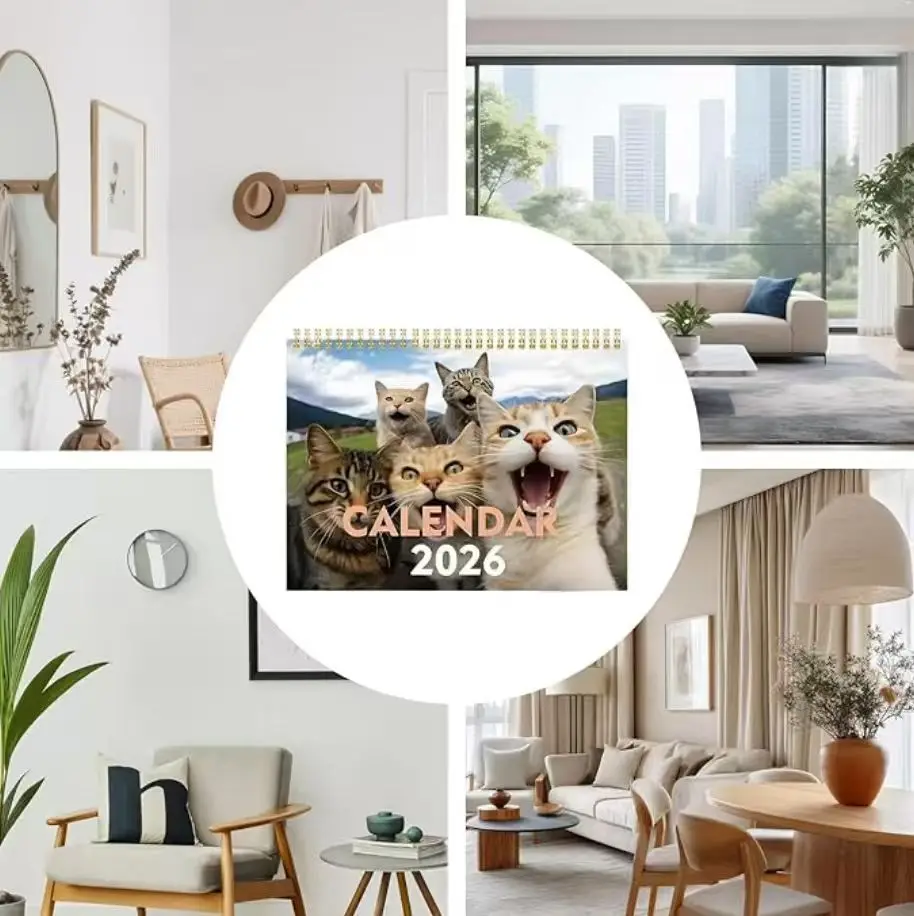 1Pcs Premium 2026 Cat & Dog Calendar, 12-Month Cute Pet Photo Spiral Planner, Adorable Wall & Desk Decor for Home, Office & Classroom, Perfect for Pet Lovers
1Pcs Premium 2026 Cat & Dog Calendar, 12-Month Cute Pet Photo Spiral Planner, Adorable Wall & Desk Decor for Home, Office & Classroom, Perfect for Pet Lovers