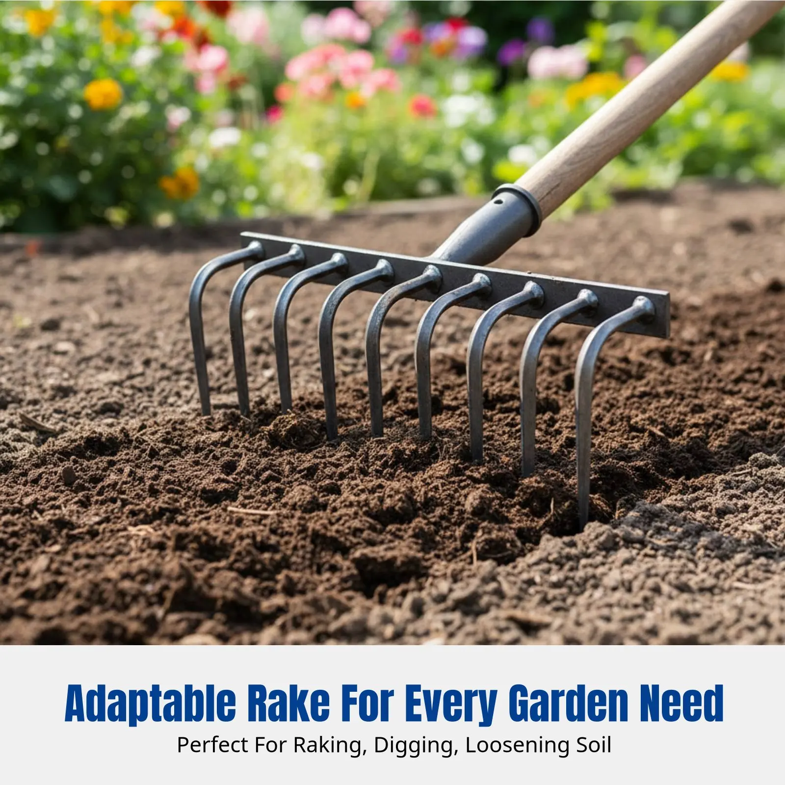 Foliage Rake, Garden Tool, Steel Tines, Multi-Tooth, Loosens Soil, Removes Grass and Debris, Ergonomic Design
Foliage Rake, Garden Tool, Steel Tines, Multi-Tooth, Loosens Soil, Removes Grass and Debris, Ergonomic Design