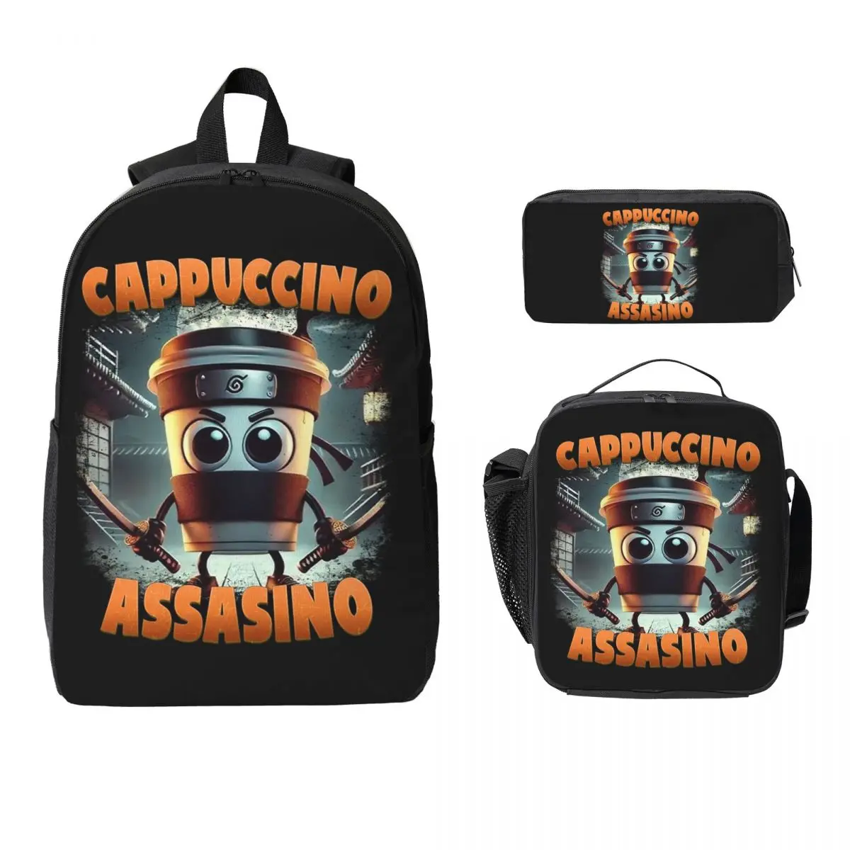 Cappuccino Assassino Italian Brainrot Backpack BookBag School Bag Computer Shoulder Bags 3ps Insulated Lunch Bag Pencil Case
Cappuccino Assassino Italian Brainrot Backpack BookBag School Bag Computer Shoulder Bags 3ps Insulated Lunch Bag Pencil Case