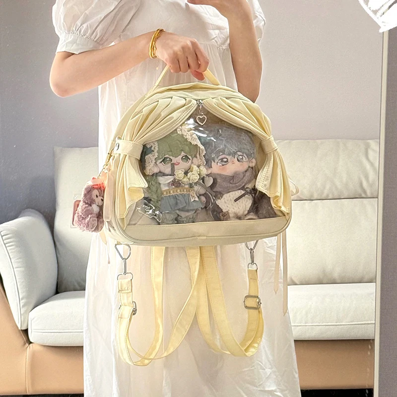 HAEX Y2K Funny Curtain Women Ita Bags Large Capacity Transparent Doll Show Backpacks Female Subculture Designer Bolso Mujer
HAEX Y2K Funny Curtain Women Ita Bags Large Capacity Transparent Doll Show Backpacks Female Subculture Designer Bolso Mujer