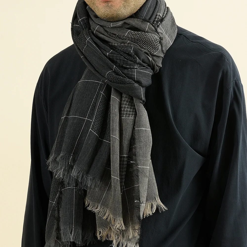 Men's Autumn Winter Cotton Linen Ring Scarf Khaki Plaid Warm Long Shawl Fashion Neckwear Brand Men's Wrap
Men's Autumn Winter Cotton Linen Ring Scarf Khaki Plaid Warm Long Shawl Fashion Neckwear Brand Men's Wrap