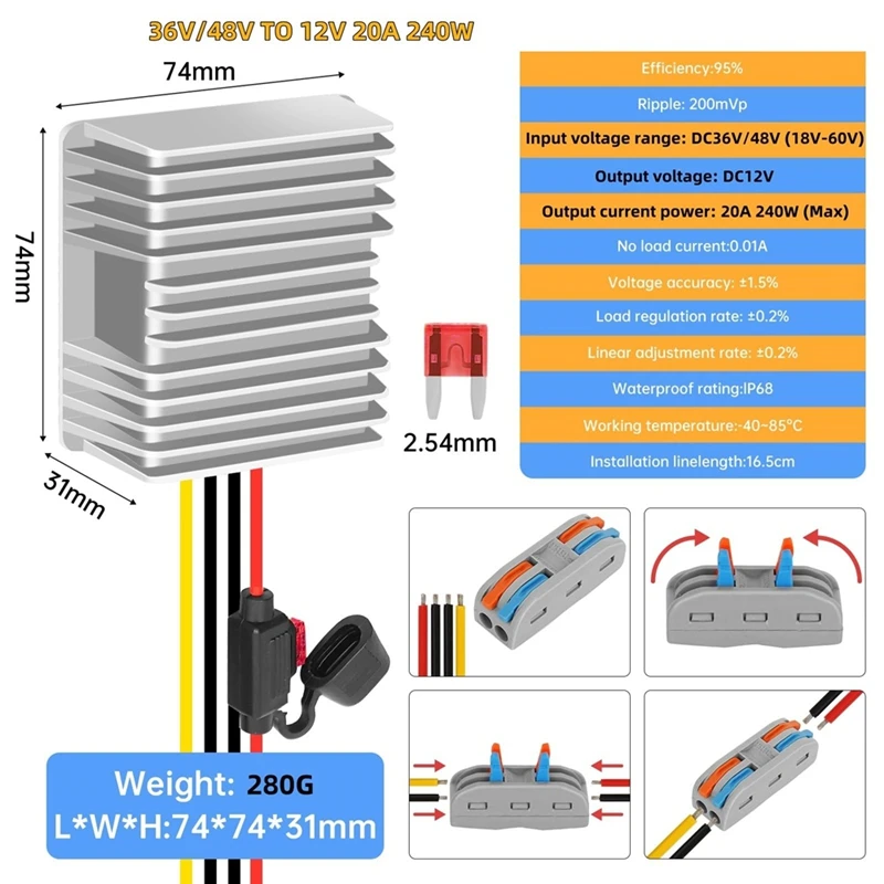 10A 120 Вт 18 В 24 В 36 В 48 В до 12 В понижающий преобразователь тележки для гольфа понижающий регулятор с предохранителем водонепроницаемый трансформатор-VVBC
10A 120 Вт 18 В 24 В 36 В 48 В до 12 В понижающий преобразователь тележки для гольфа понижающий регулятор с предохранителем водонепроницаемый трансформатор-VVBC