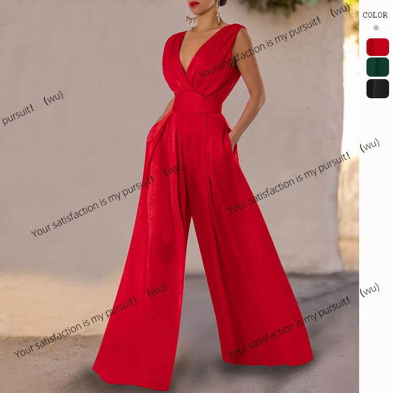 European and American fashion summer new slim-fit jumpsuit high waist and thin straight wide-legged women
European and American fashion summer new slim-fit jumpsuit high waist and thin straight wide-legged women