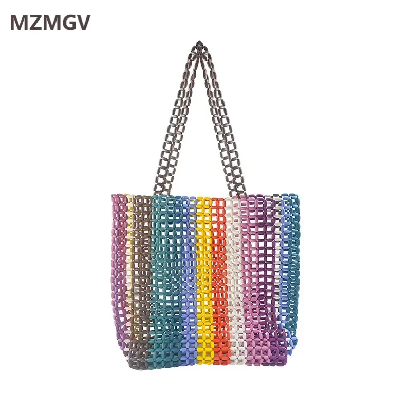 Summer Fashion Hand-woven Beaded Wooden Shoulder Bag Hollow Out Design Women's Seaside Travel Vacation Beach Bag Sacs À Main
Summer Fashion Hand-woven Beaded Wooden Shoulder Bag Hollow Out Design Women's Seaside Travel Vacation Beach Bag Sacs À Main