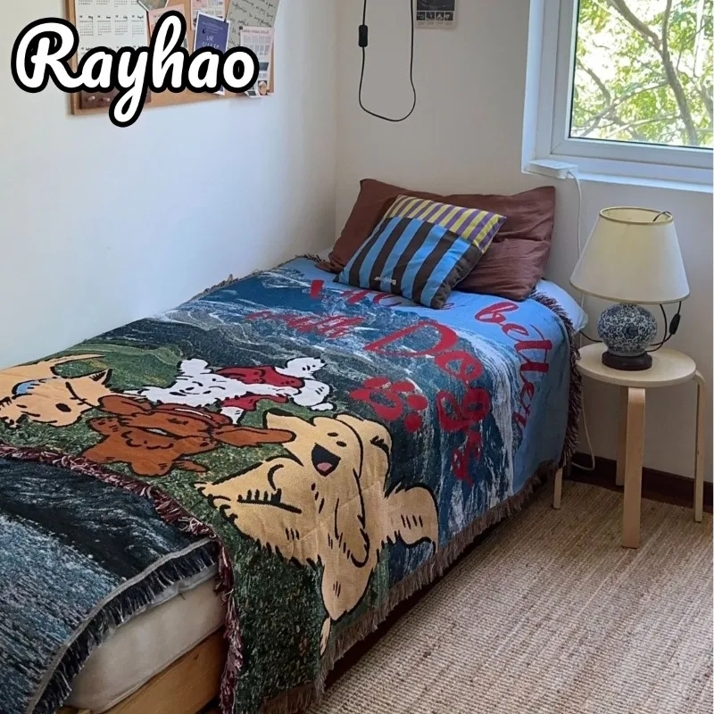 Cartoon Dog Cute Throw Blanket for Bed Outdoor Picnic Home Decoration Tapestry with Tassel Animal Pattern Sofa Cover for Winter
Cartoon Dog Cute Throw Blanket for Bed Outdoor Picnic Home Decoration Tapestry with Tassel Animal Pattern Sofa Cover for Winter
