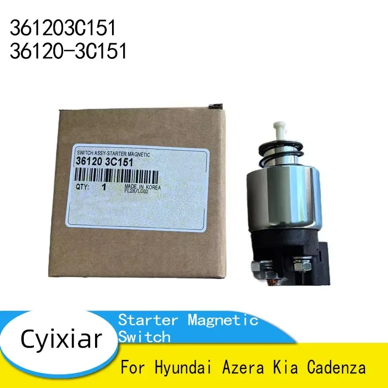 Магнитный выключатель стартера 361203 C151 36120-3C151 для Hyundai Azera Kia Cadenza
Магнитный выключатель стартера 361203 C151 36120-3C151 для Hyundai Azera Kia Cadenza