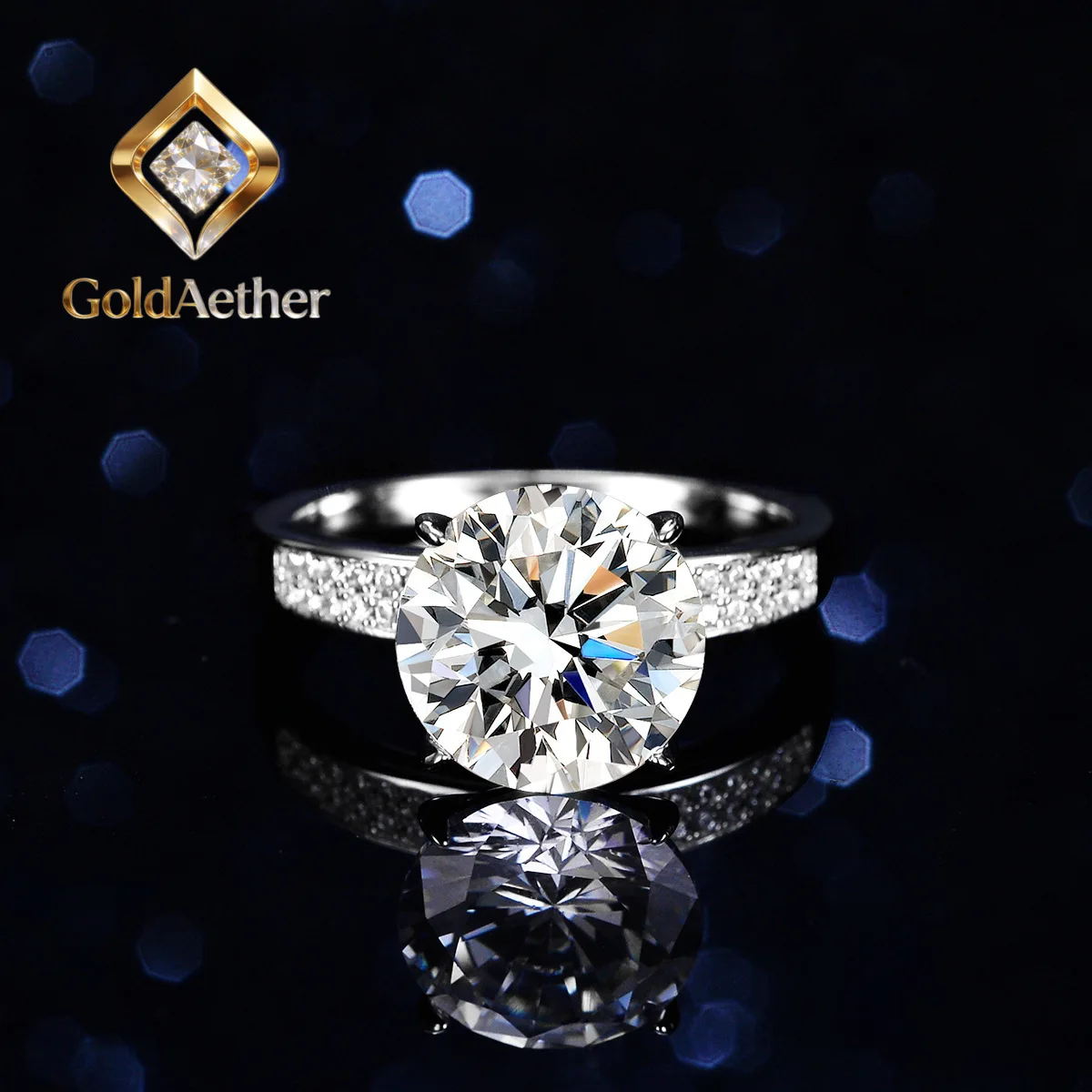 GoldNouveau Women's 5 Carat Moissanite Double Row Ring - Classic 4-Prong PT950 Platinum, Elegant Solitaire Wedding Jewelry
GoldNouveau Women's 5 Carat Moissanite Double Row Ring - Classic 4-Prong PT950 Platinum, Elegant Solitaire Wedding Jewelry