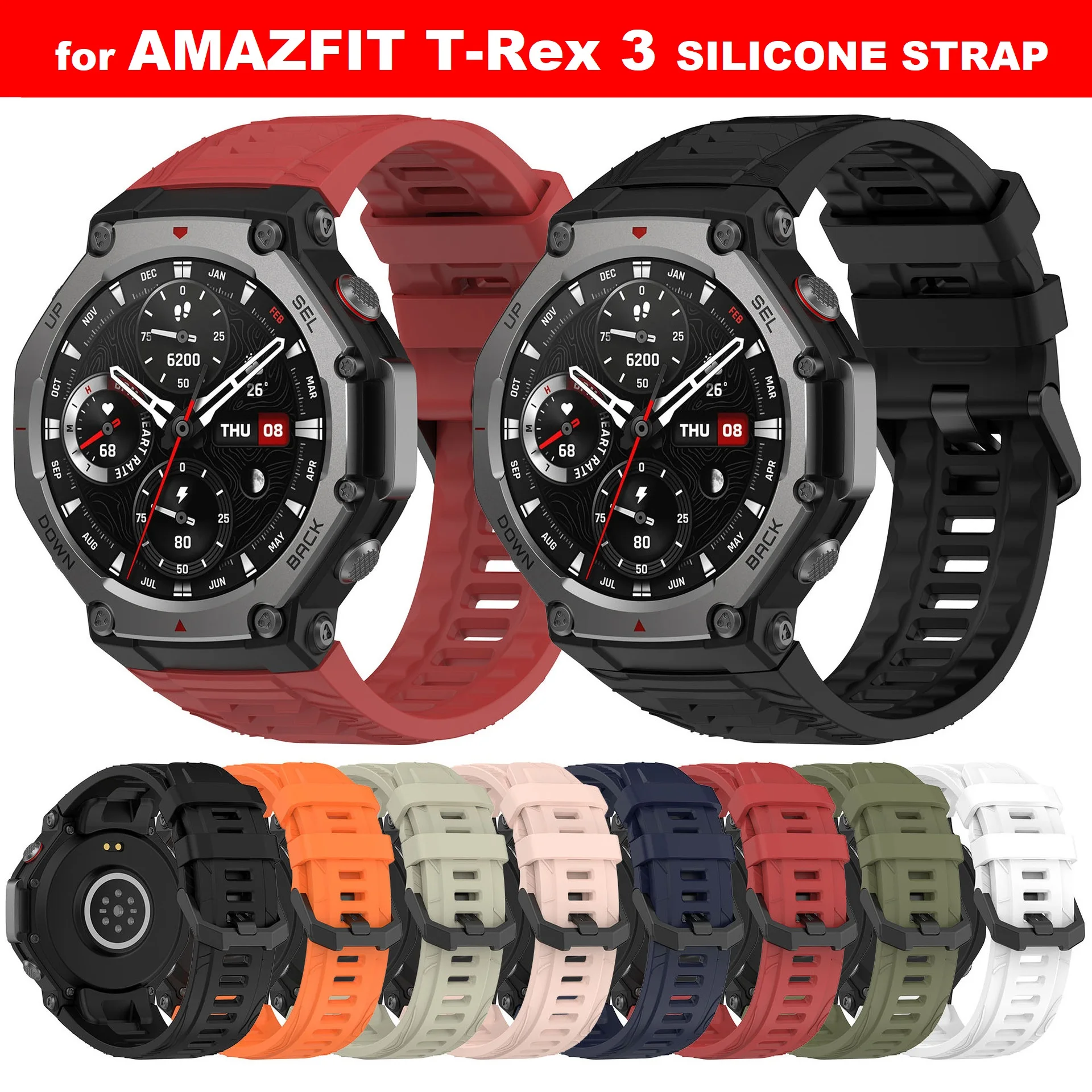 20PCS Watch Strap for AMAZFIT T-Rex 3 A2322 Smart Watch Soft Silicone Bracelet Steel Buckle Watchband Replacement Accessories
20PCS Watch Strap for AMAZFIT T-Rex 3 A2322 Smart Watch Soft Silicone Bracelet Steel Buckle Watchband Replacement Accessories