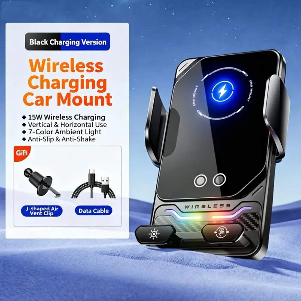 F7 F6New Automatic Opening And Closing Colorful Ambient Light Car Phone Holder With Wireless Charging, Dedicated For Car Navigat
F7 F6New Automatic Opening And Closing Colorful Ambient Light Car Phone Holder With Wireless Charging, Dedicated For Car Navigat