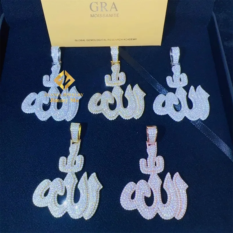 Iced Out Shining Jewelry HipHop Pendant 925 Silver White Gold Rose VVS1 Moissanite Diamond Fire Allah Pendant Necklace Set
Iced Out Shining Jewelry HipHop Pendant 925 Silver White Gold Rose VVS1 Moissanite Diamond Fire Allah Pendant Necklace Set