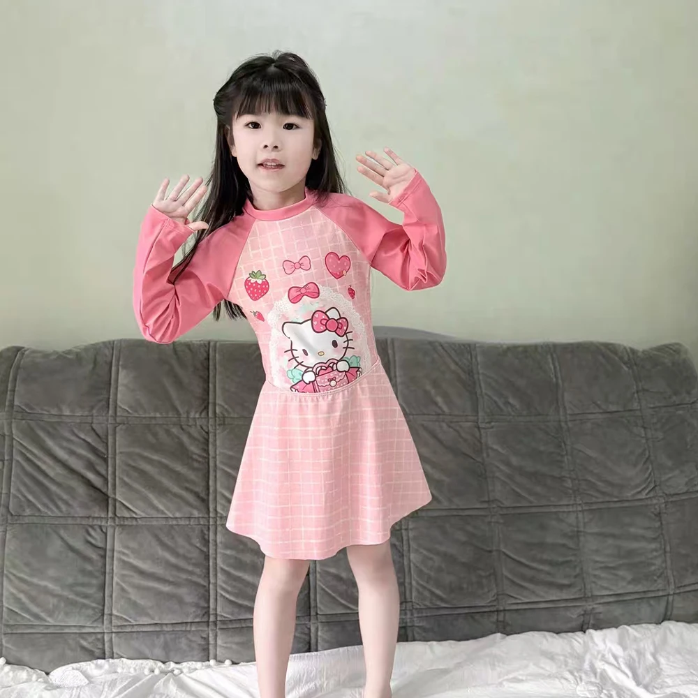Милый детский купальник Hello Kitty для девочек, Sanrio, креативный дизайн, с длинными рукавами, цельный, для термальных источников и тренировок
Милый детский купальник Hello Kitty для девочек, Sanrio, креативный дизайн, с длинными рукавами, цельный, для термальных источников и тренировок