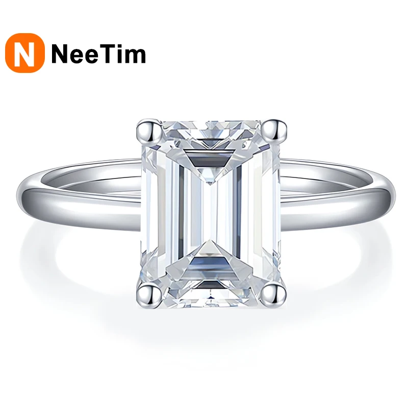 NeeTim 2ct Moissanite Ring Emerald Cut Diamond S925 Sterling Sliver Wedding Band Engagement Rings Gifts For Women Certificated
NeeTim 2ct Moissanite Ring Emerald Cut Diamond S925 Sterling Sliver Wedding Band Engagement Rings Gifts For Women Certificated