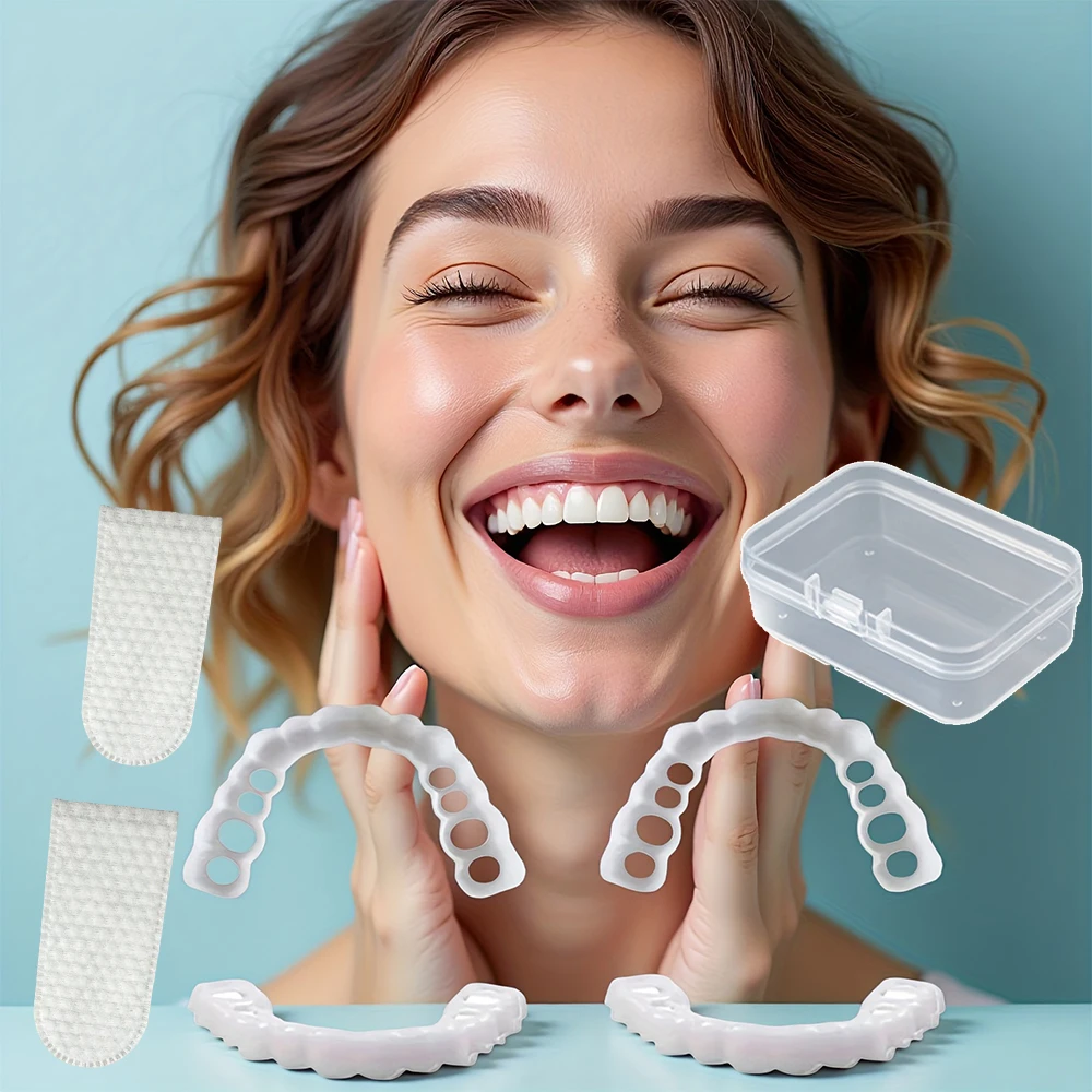 New Temporary False Teeth Veneers Full Mouth Comfort Fit, Lightweight invisible design no foreign body sense all day long H2931
New Temporary False Teeth Veneers Full Mouth Comfort Fit, Lightweight invisible design no foreign body sense all day long H2931