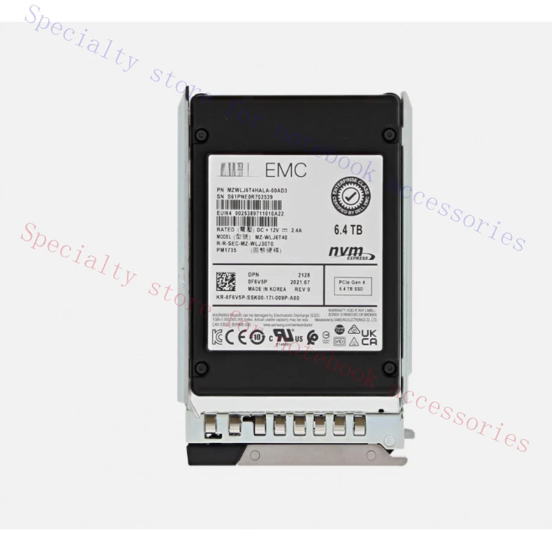 R+ FOR F6V5P Dell 0F6V5P 6.4TB PCIe Gen4 NVMe Mix Use TLC 2.5 U.2 SSD PM1735 MZ-WLJ6T40
R+ FOR F6V5P Dell 0F6V5P 6.4TB PCIe Gen4 NVMe Mix Use TLC 2.5 U.2 SSD PM1735 MZ-WLJ6T40