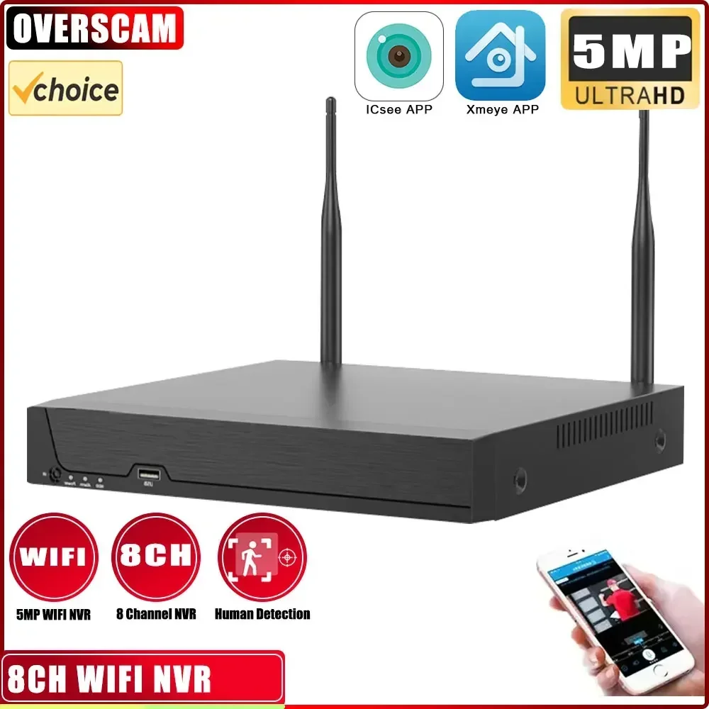 8CH H.265 5MP Wireless NVR AI Human Detection Wifi CCTV Camera System P2P IP Camera Network WiFi IP NVR for XMeye ICsee APP
8CH H.265 5MP Wireless NVR AI Human Detection Wifi CCTV Camera System P2P IP Camera Network WiFi IP NVR for XMeye ICsee APP
