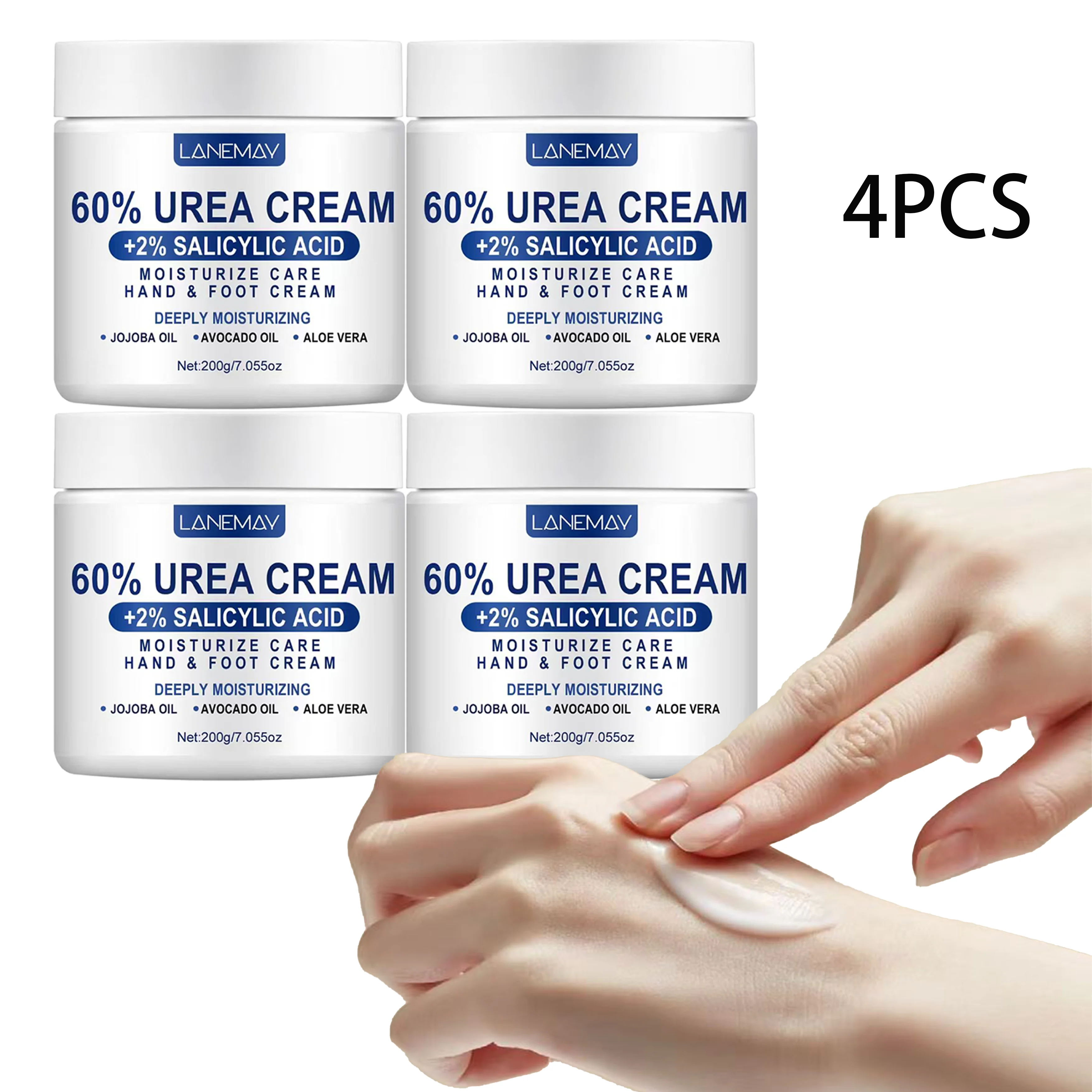 4PCS 60% Urea Cream Hand & Foot, Moisturizing Cream Rich in Salicylic Acid and Glycerin , Suitable for Dry, Rough, Cracked skin
4PCS 60% Urea Cream Hand & Foot, Moisturizing Cream Rich in Salicylic Acid and Glycerin , Suitable for Dry, Rough, Cracked skin