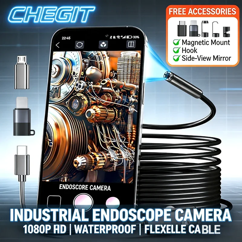 5.5/8.0MM Endoscope Camera 3 IN1 Micro USB Type C Borescope 1080P HD Mini Camera Waterproof LED Car Inspection for iOS/Android
5.5/8.0MM Endoscope Camera 3 IN1 Micro USB Type C Borescope 1080P HD Mini Camera Waterproof LED Car Inspection for iOS/Android