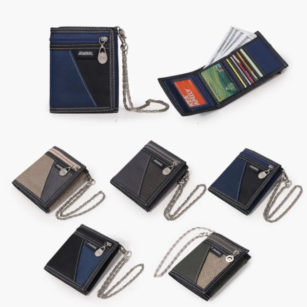 Fashion Canvas Fabric Men Wallets Zipper with Chain Male Money Bag Multi-card Slots Coin Purse Men
Fashion Canvas Fabric Men Wallets Zipper with Chain Male Money Bag Multi-card Slots Coin Purse Men