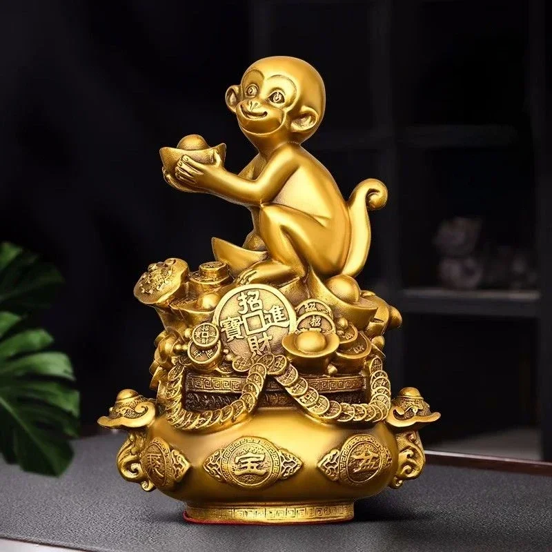 Copper Monkey Ornaments Pure Copper Pot of Treasure Ruyi Monkey Living Room Office Decorations
Copper Monkey Ornaments Pure Copper Pot of Treasure Ruyi Monkey Living Room Office Decorations