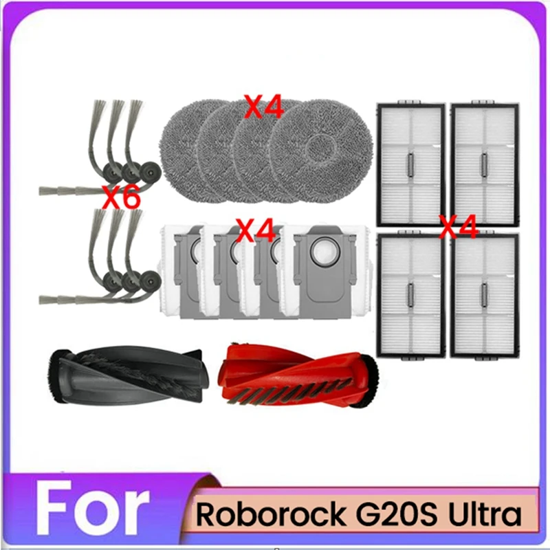 AT64 20PCS Brush Dust Bag Mop Cloth And Filter Kit For Roborock G20S Ultra Vacuum Cleaner Accessories Replacement Parts
AT64 20PCS Brush Dust Bag Mop Cloth And Filter Kit For Roborock G20S Ultra Vacuum Cleaner Accessories Replacement Parts