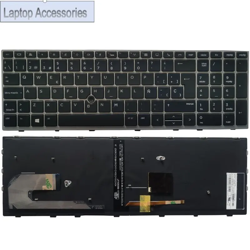 Новая испанская клавиатура для ноутбука HP EliteBook 850 G5 G6, серебряная рамка с клавиатурой Pointing Stick
Новая испанская клавиатура для ноутбука HP EliteBook 850 G5 G6, серебряная рамка с клавиатурой Pointing Stick