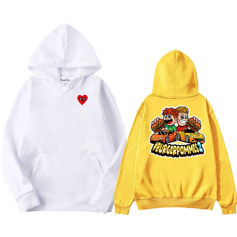 Burgerpommes 2 Icrimax Graphic Men Women Hoodie Polyester Red Glasses Heart Embroidery Pullover Pockets Thin Loose Autumn Hoody
Burgerpommes 2 Icrimax Graphic Men Women Hoodie Polyester Red Glasses Heart Embroidery Pullover Pockets Thin Loose Autumn Hoody