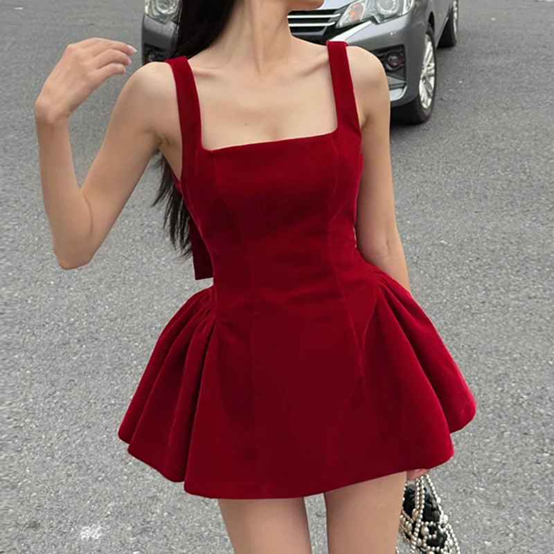 French Style Bow Backless A-Line Dress Elegant Fashion Slim-Fitting Slash Neck Sleeveless Mini Dresses Women 2025 Streetwear
French Style Bow Backless A-Line Dress Elegant Fashion Slim-Fitting Slash Neck Sleeveless Mini Dresses Women 2025 Streetwear