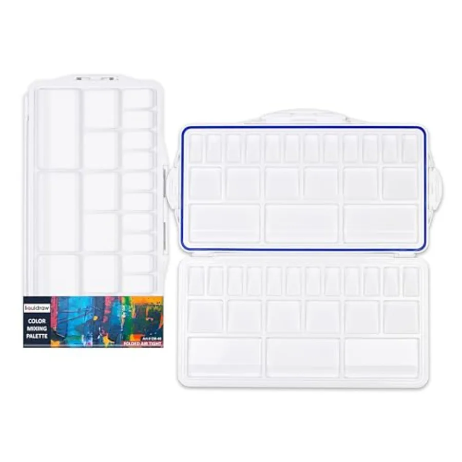 Plastic Paint Palette - 42 Well Air Tight Seal Large Folding Mixing and Painting Palette Suitable for Acrylic, Oil, Watercolor
Plastic Paint Palette - 42 Well Air Tight Seal Large Folding Mixing and Painting Palette Suitable for Acrylic, Oil, Watercolor