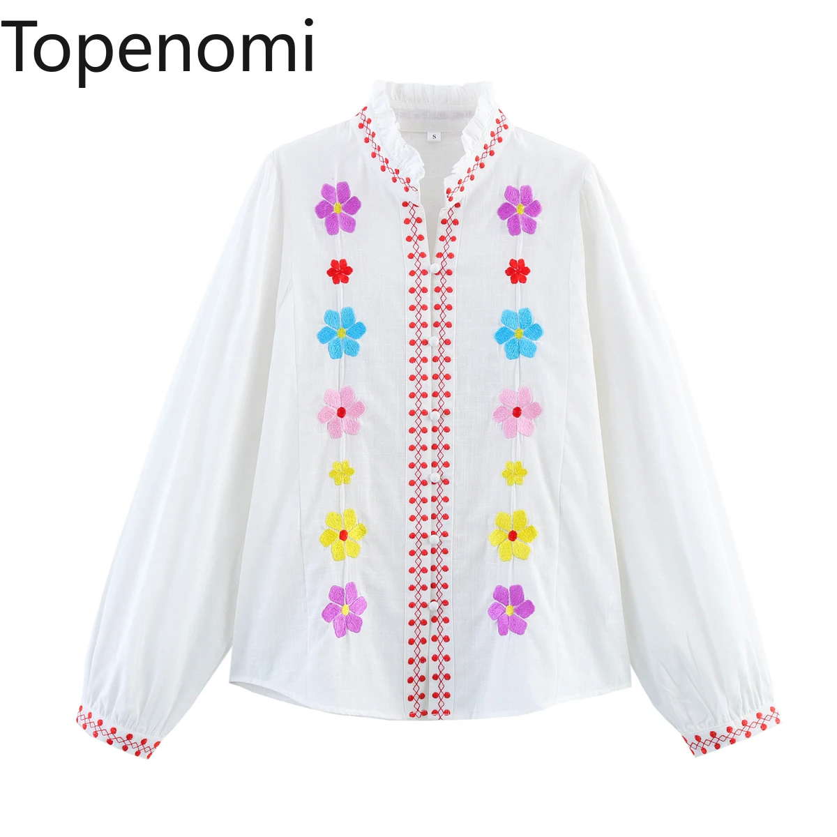 Topenomi рубашки с вышивкой и цветочным воротником-стойкой, женские винтажные свободные топы с длинными рукавами, модная милая универсальная блузка
Topenomi рубашки с вышивкой и цветочным воротником-стойкой, женские винтажные свободные топы с длинными рукавами, модная милая универсальная блузка