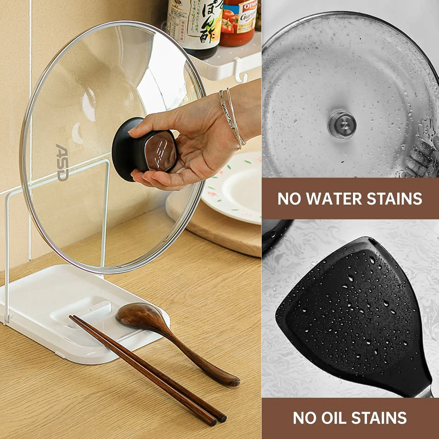 Pot Lid Holder, Lid and Spoon Rest Holder for Kitchen Counter, Foldable Pan Lid Organizer Stand with Nonslip
Pot Lid Holder, Lid and Spoon Rest Holder for Kitchen Counter, Foldable Pan Lid Organizer Stand with Nonslip
