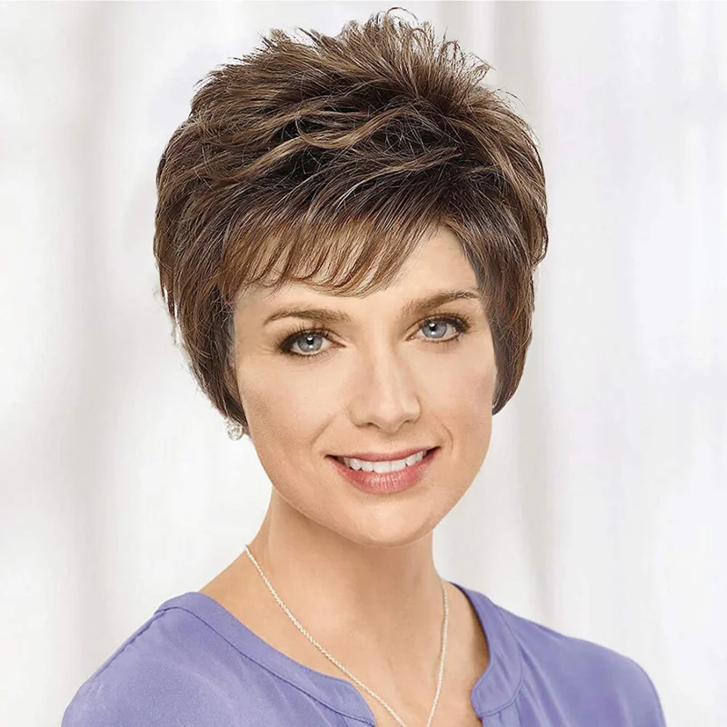 European and American fashion for women, golden short hair synthetic fiber machine-made wig
European and American fashion for women, golden short hair synthetic fiber machine-made wig