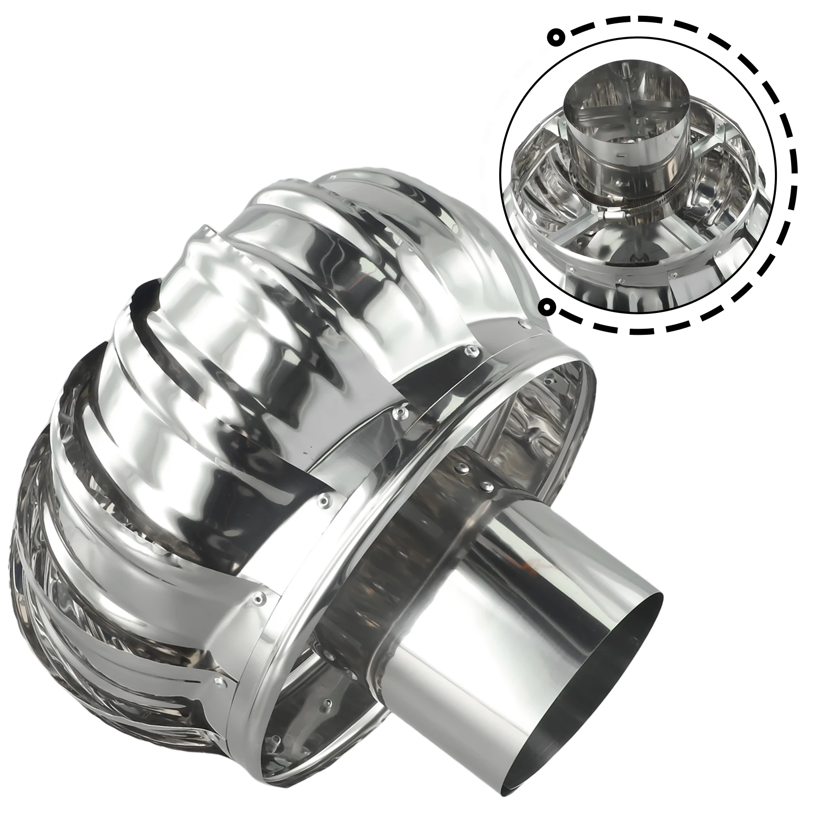 Rotating Stainless Steel Chimney Cowl Cap Protects Flue Pipe Ventilation Smoke Exhauster Factory Breeding Rainproof Ventilation
Rotating Stainless Steel Chimney Cowl Cap Protects Flue Pipe Ventilation Smoke Exhauster Factory Breeding Rainproof Ventilation