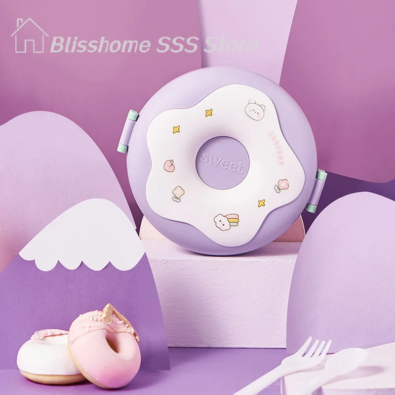 【S】Lunch Box For Kid School Child Snack Box Donut Cartoon Leakproof Bento Box Lunch Bags With Fork Spoon 3 Compartment
【S】Lunch Box For Kid School Child Snack Box Donut Cartoon Leakproof Bento Box Lunch Bags With Fork Spoon 3 Compartment