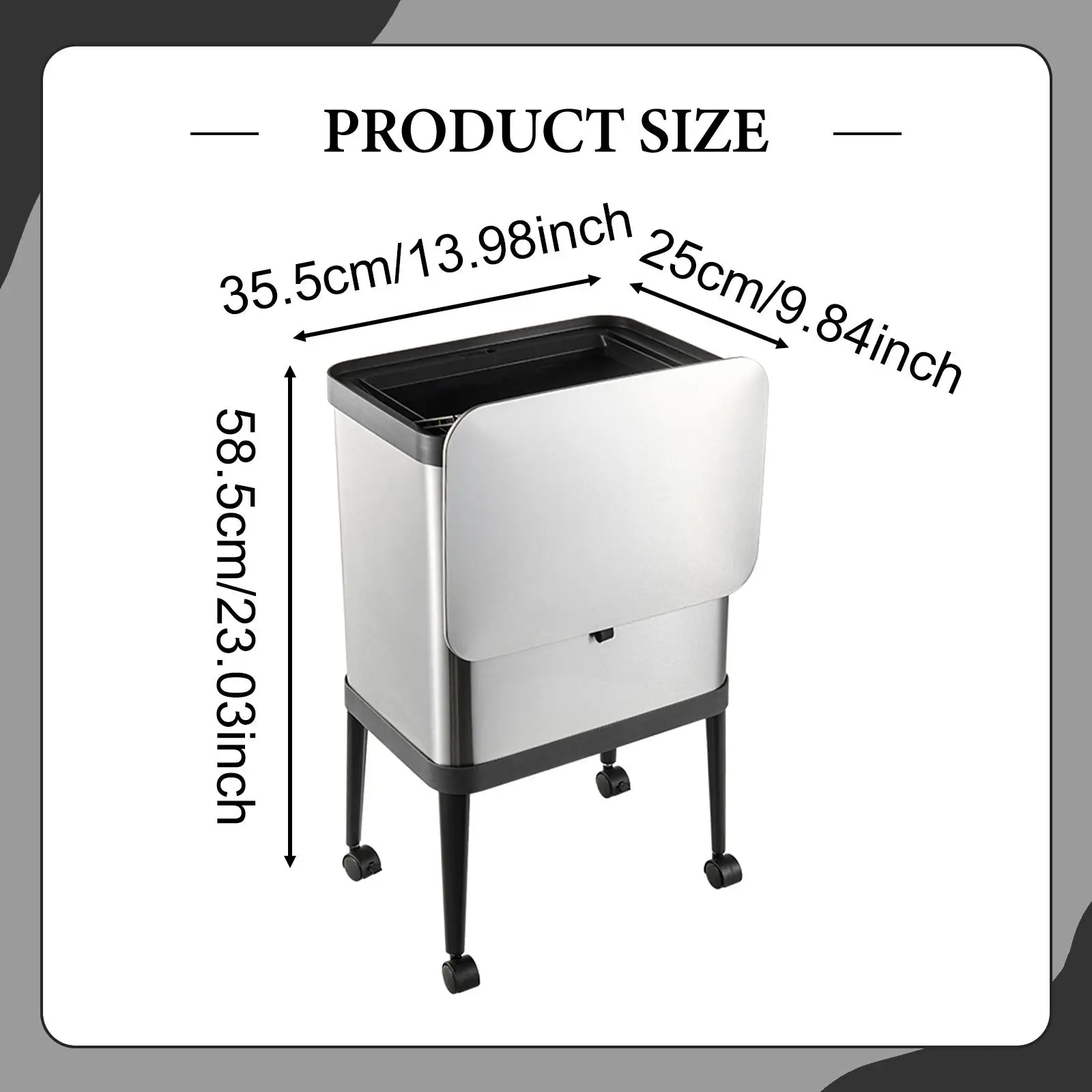 Raised Legs Trash Can 15L Large Capacity Sturdy Garbage Bin with Wheels for Kitchen Living Room Modern Home Organization
Raised Legs Trash Can 15L Large Capacity Sturdy Garbage Bin with Wheels for Kitchen Living Room Modern Home Organization