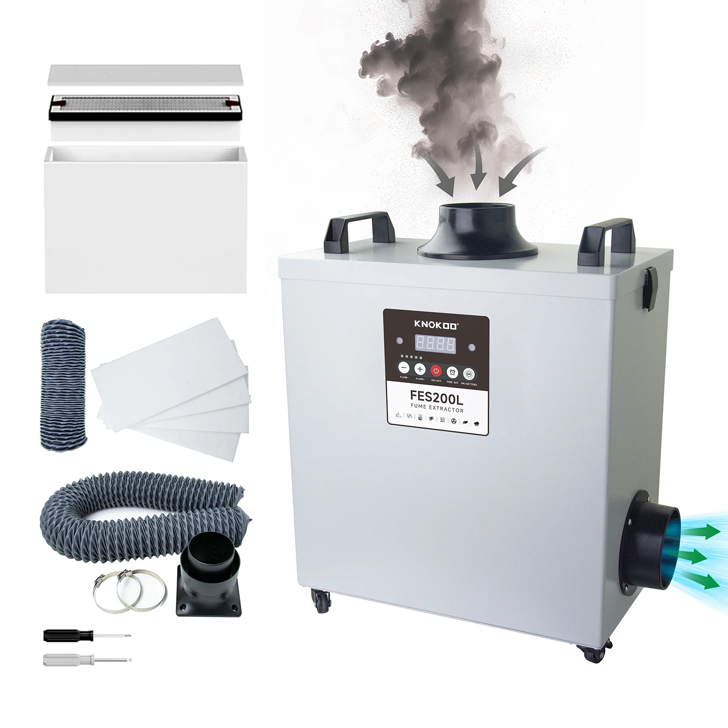 Laser Fume Extractor with Exhaust Outlet, Laser Smoke Purifier for Engraving Cutting Machine, Industrial Air Filtration System
Laser Fume Extractor with Exhaust Outlet, Laser Smoke Purifier for Engraving Cutting Machine, Industrial Air Filtration System