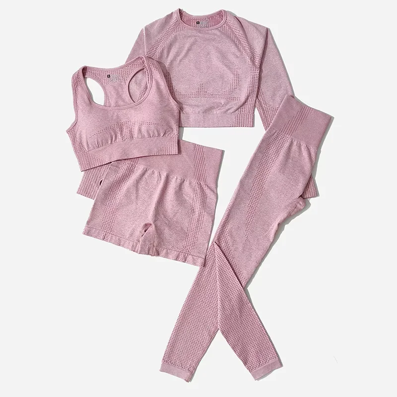 4Pcs Yoga Set Sportswear For Women Gym Clothing Fitness Pants Long Sleeve Crop Top High Waist Leggings Sports Suits
4Pcs Yoga Set Sportswear For Women Gym Clothing Fitness Pants Long Sleeve Crop Top High Waist Leggings Sports Suits