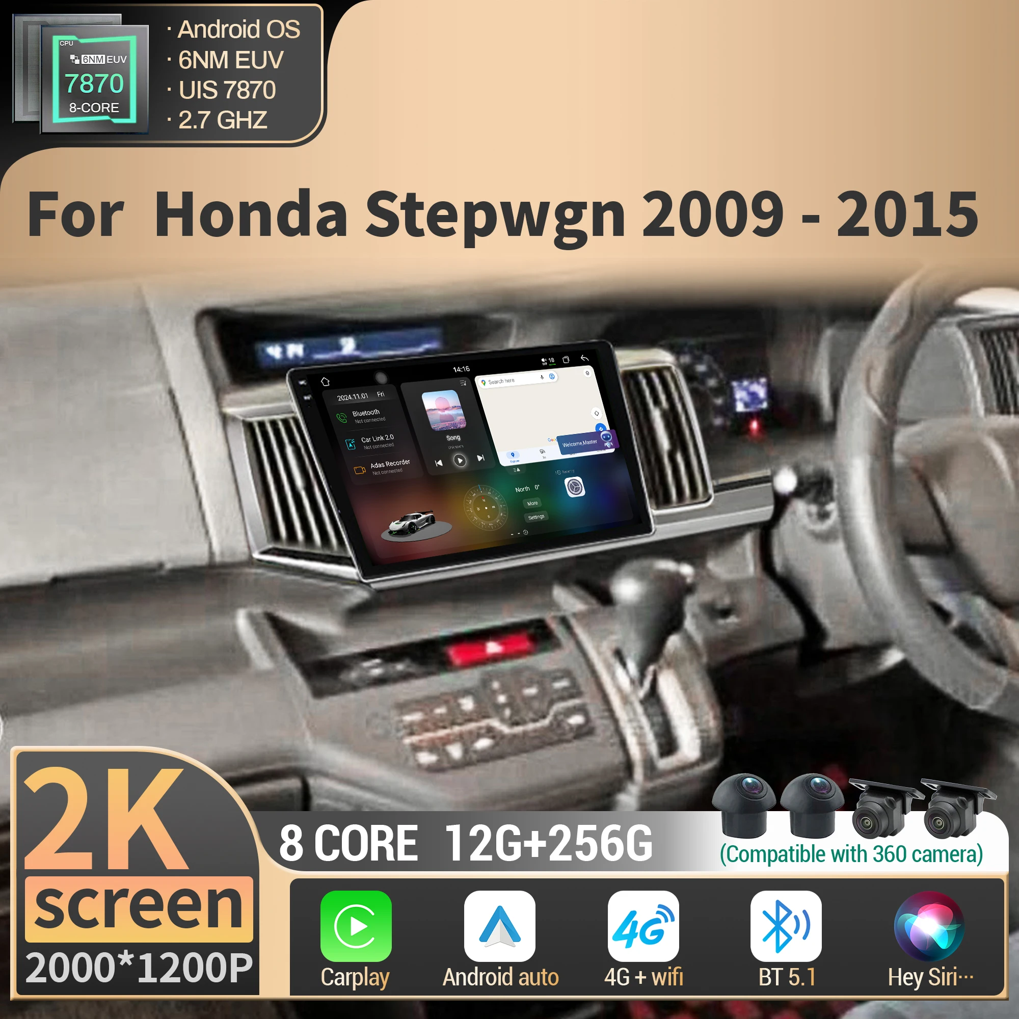 Android 14 For Honda Stepwgn 2009-2015 Car Radio Multimedia Navigation Wireless Carplay CPU 7870 8G 256G 2K QLED Screen Stereo
Android 14 For Honda Stepwgn 2009-2015 Car Radio Multimedia Navigation Wireless Carplay CPU 7870 8G 256G 2K QLED Screen Stereo