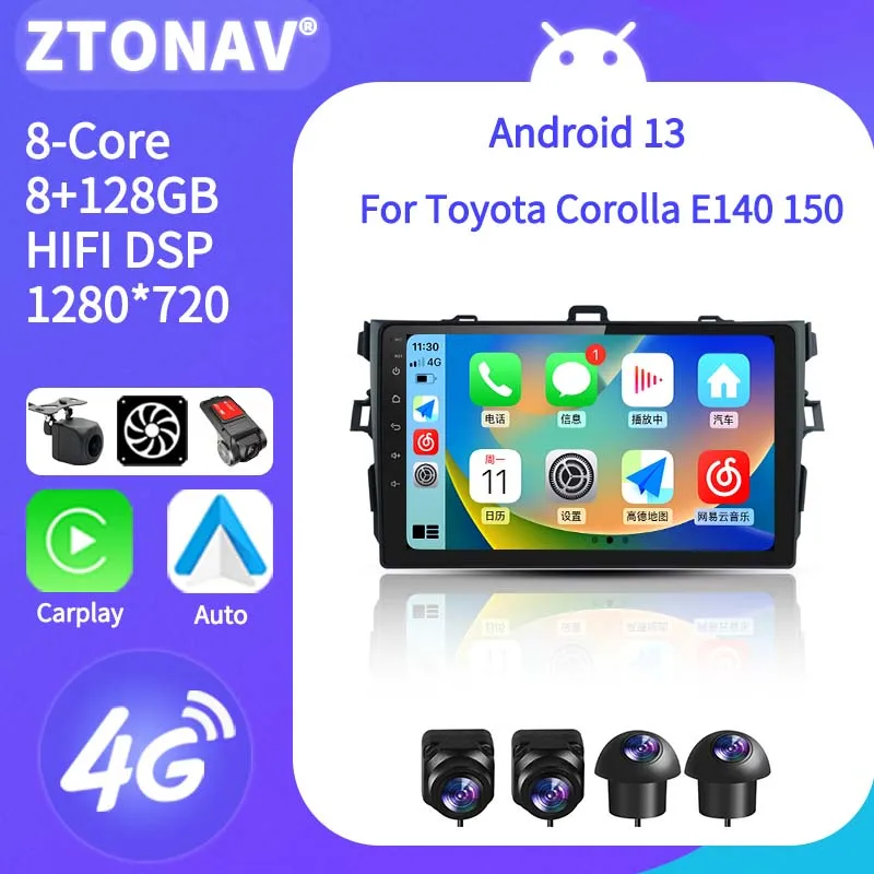 Car Radio Stereo For Toyota Corolla E140 150 2006-2013 Android Radio Player GPS Navi Headunit Carplay Auto Support 360 Camera
Car Radio Stereo For Toyota Corolla E140 150 2006-2013 Android Radio Player GPS Navi Headunit Carplay Auto Support 360 Camera
