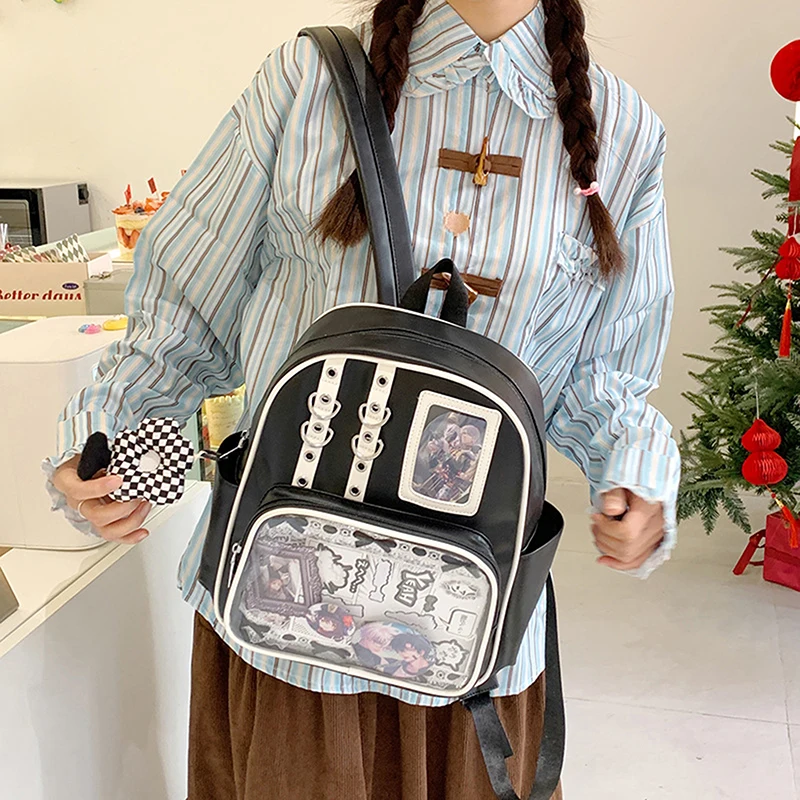 School Ita Bag Fashion Trends Transparent Zipper Backpack Preppy Style Soft Women Bags
School Ita Bag Fashion Trends Transparent Zipper Backpack Preppy Style Soft Women Bags