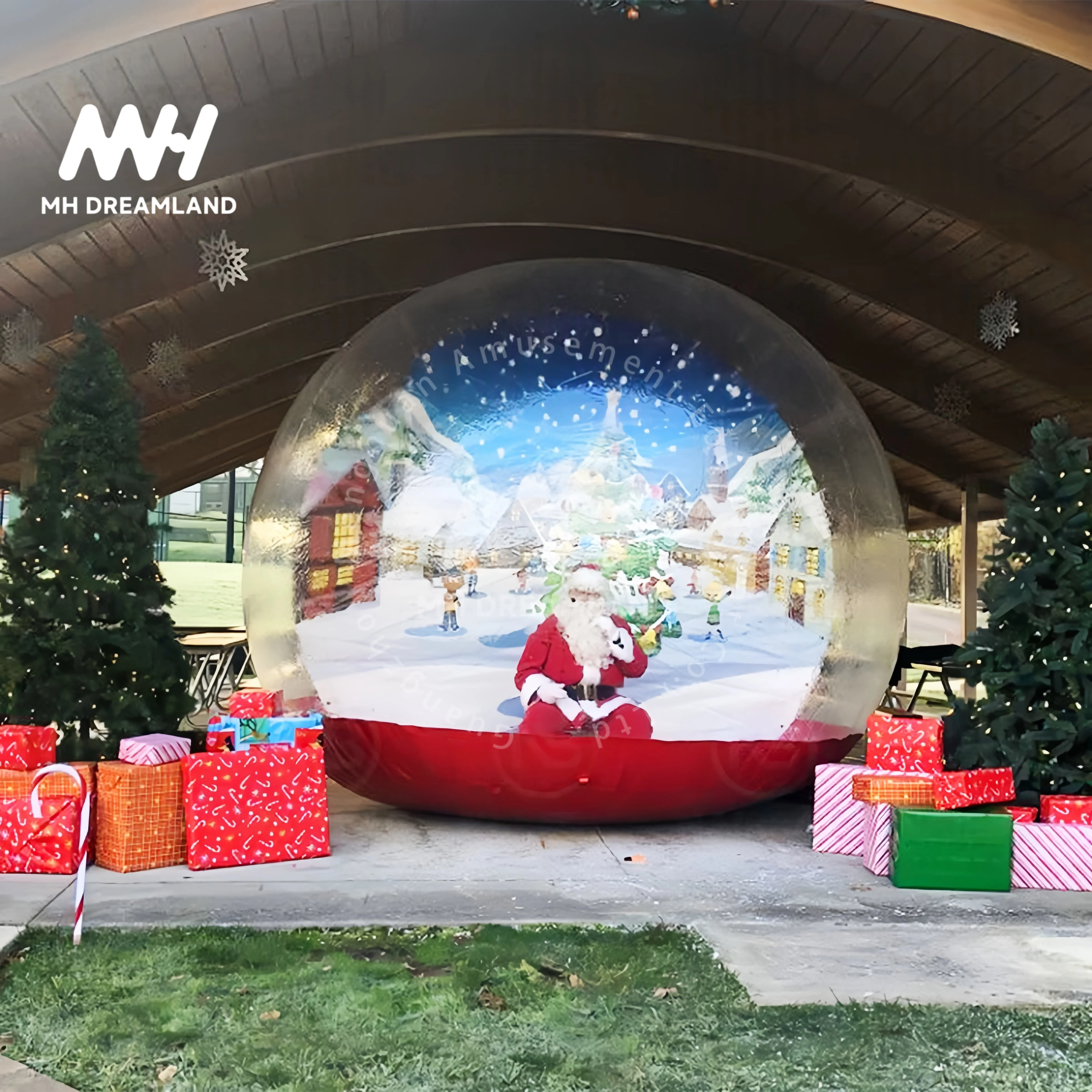 Christmas Decoration Inflatable Snow Globe With Printed Background Blower And Pump PVC Material 3m Size
Christmas Decoration Inflatable Snow Globe With Printed Background Blower And Pump PVC Material 3m Size